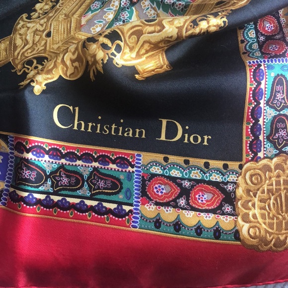 Christian Dior NWOT Multicolor Authentic Silk Scarf - Picture 1 of 10